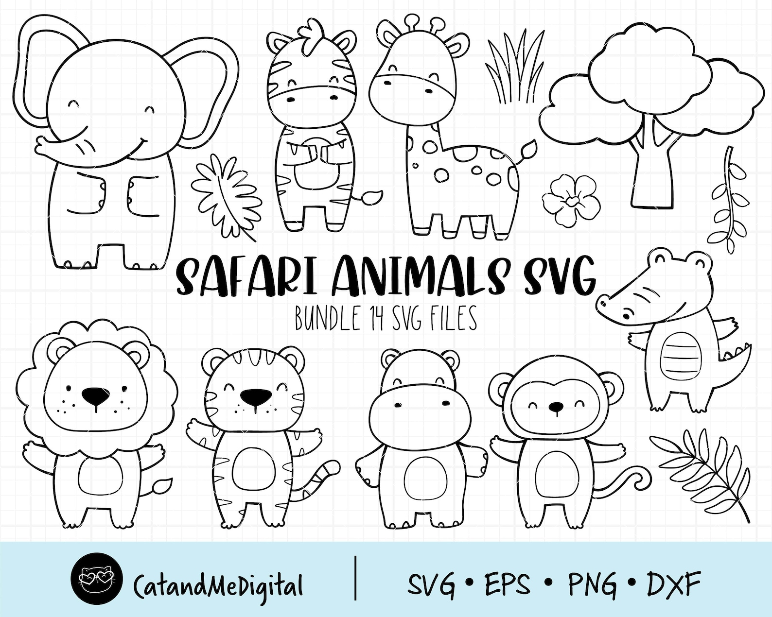 Wild One Safari Animals SVG