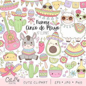 Cinco de Mayo clipart Mexico clipart Fiesta png Mexicaans feest png Sombrero Taco Gitaar Cactus Pinata png Klaslokaalinrichting Mexicaans cadeau png