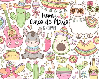 Cinco de Mayo Clipart: Mexican Fiesta PNG, Sombrero, Taco (Digital Download)