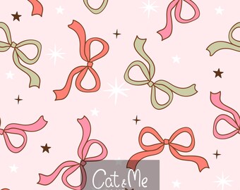 Weihnachten Bögen nahtloses Muster Kokette Bogenmuster Weihnachten Rapportmuster Band nahtlos Trendy Vintage-Muster Weihnachten digitales Papier