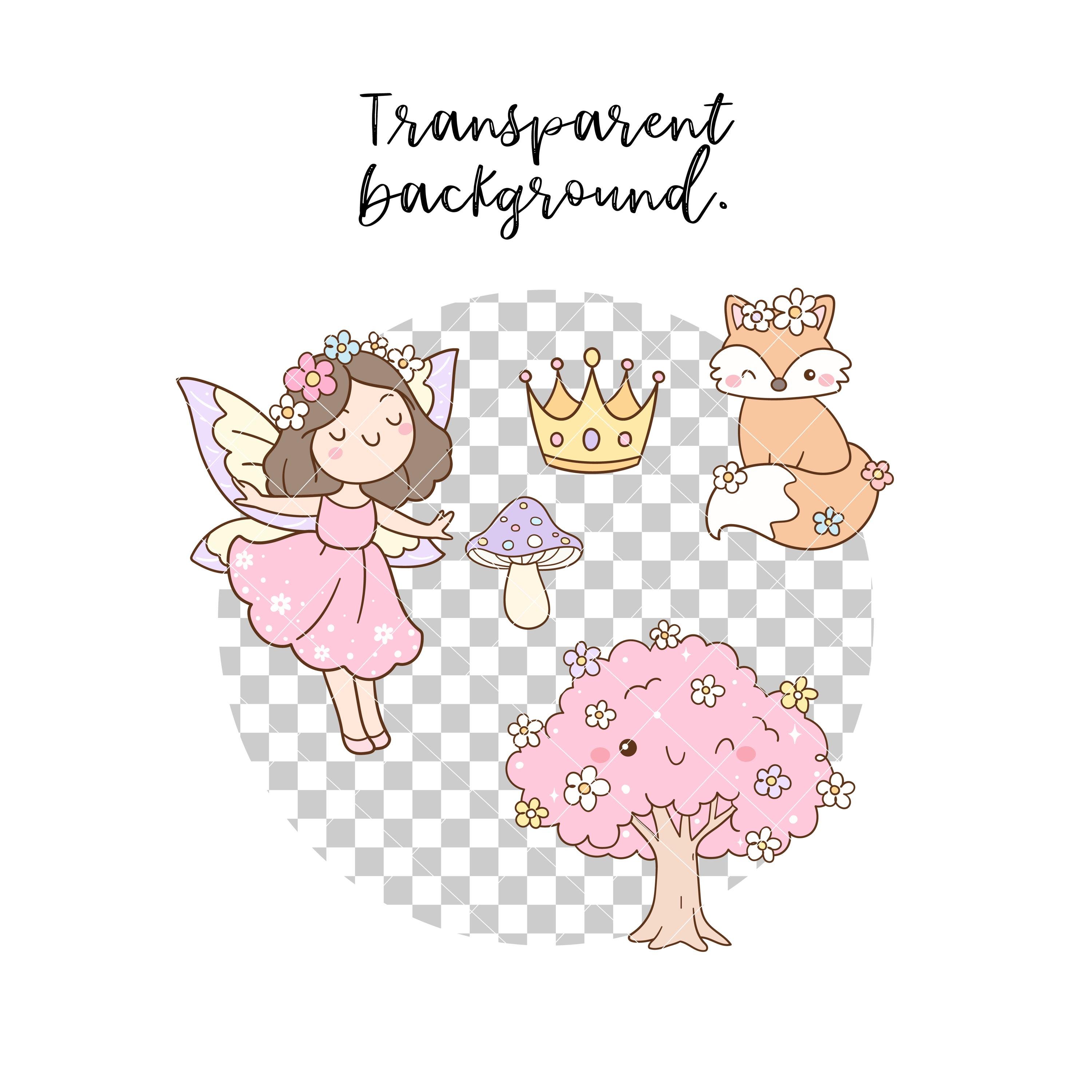 Pastel Fairy Garden Clipart, Pink Fairy Clipart, Magical Garden Clipart ...