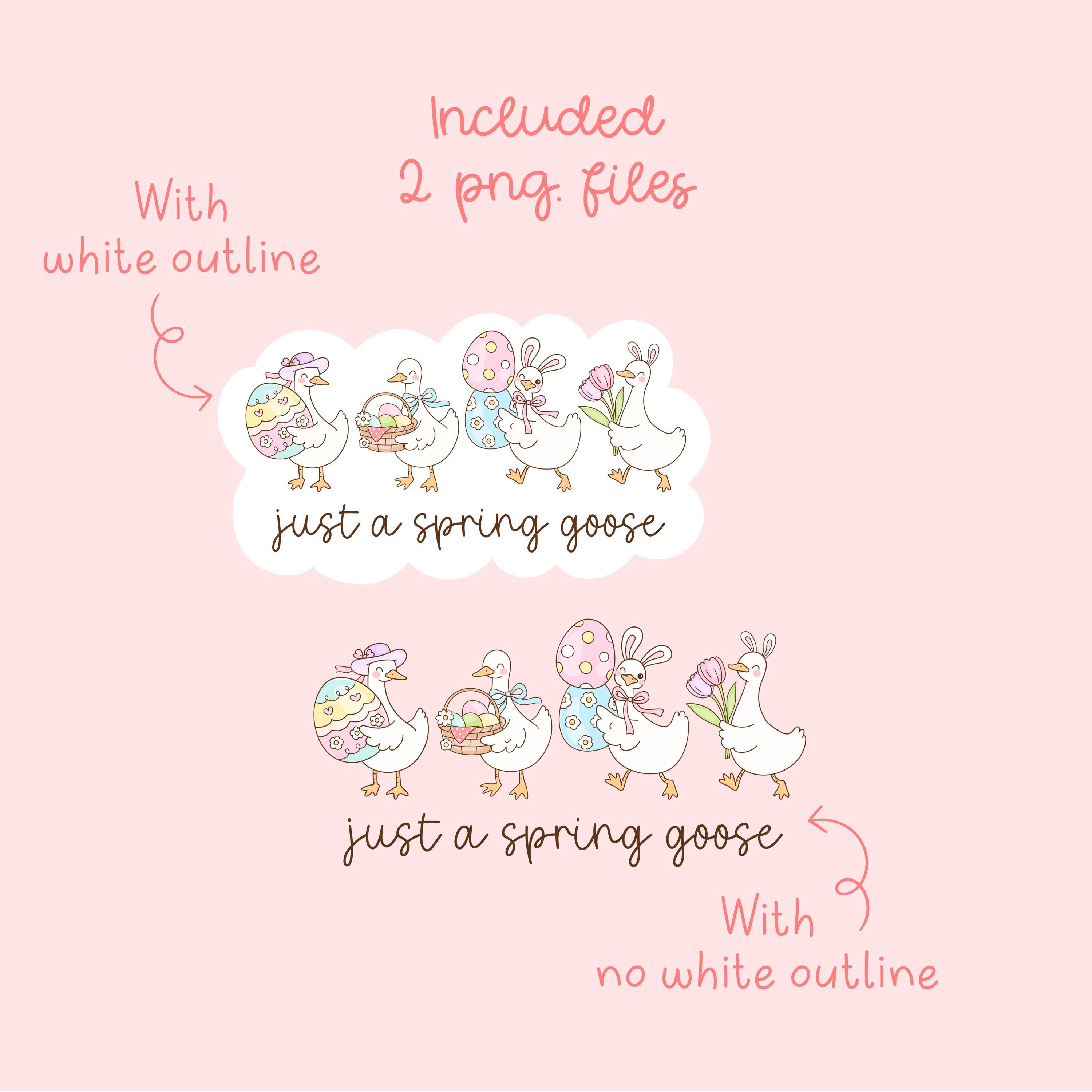 Springtime Goose Spring Goose Png, Silly Goose Clipart, Cute Goose Sticker, Kindle ...