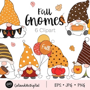 Fall gnomes clipart Autumn clipart Fall clipart Nordic gnome Scandinavian gnomes Printable gnomes Pumpkin Coffee Doodle art PNG JPG
