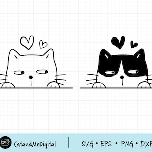 2 Black Kitty Meow Cat Katze Kitten SVG PNG (Instant Download) 