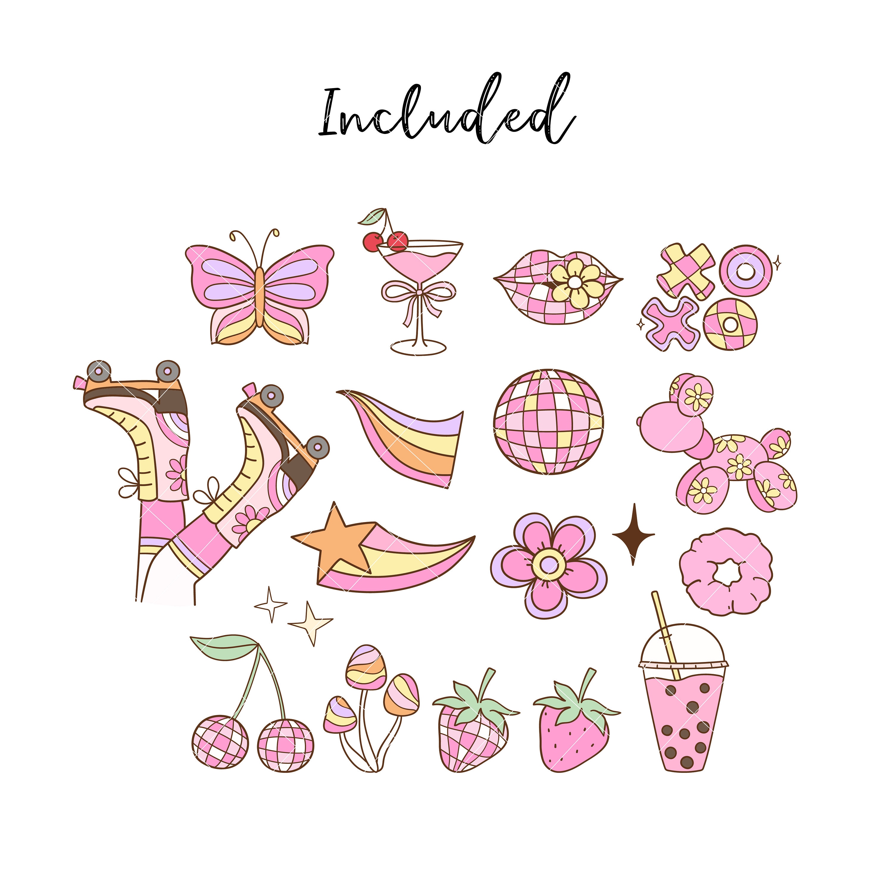Retro Girly Trendy Clipart Groovy Pink Girl Png 70s Retro Flower Power ...