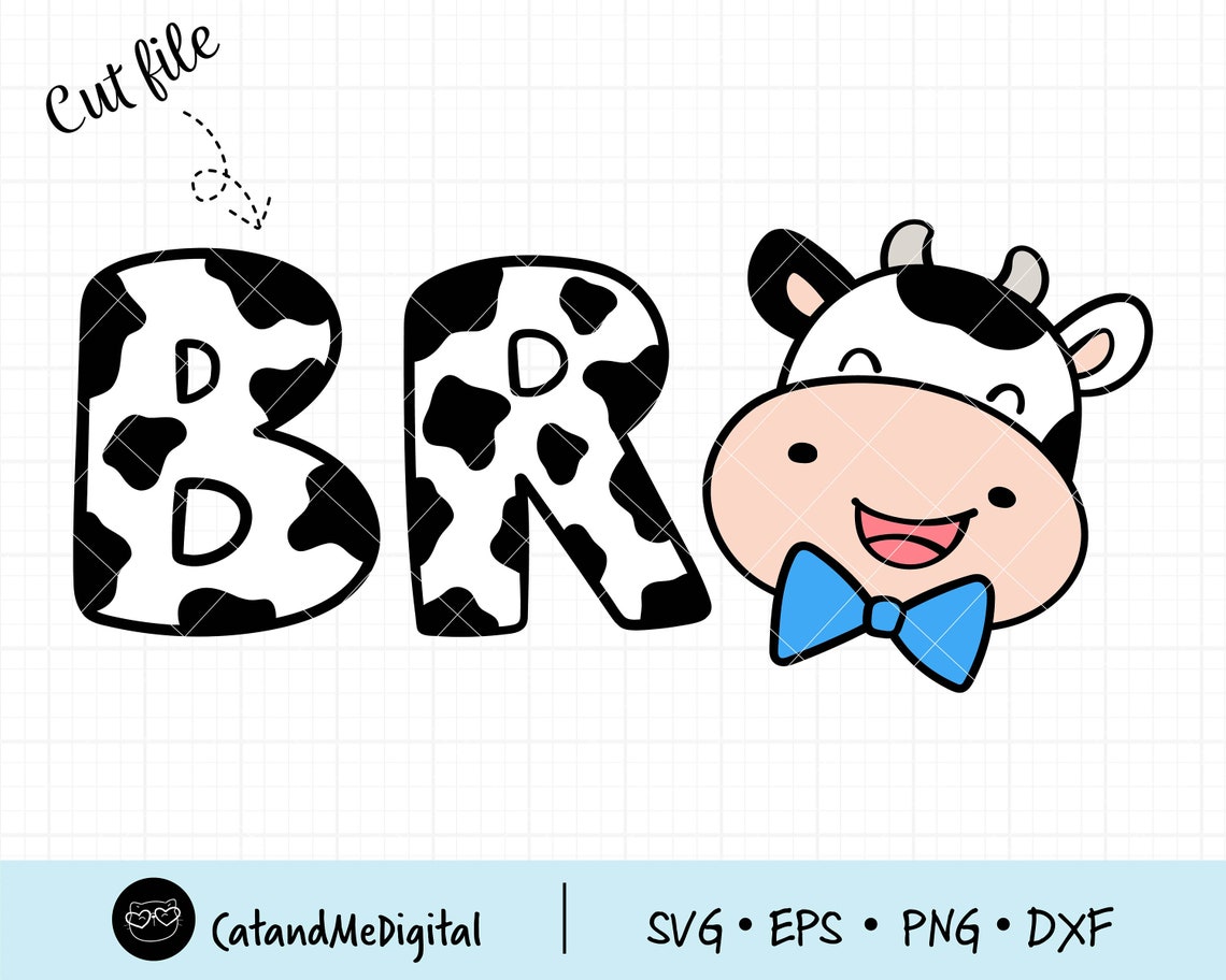 Cow brother svg Cow face svg Cow bro svg Cow boy svg Farm Etsy