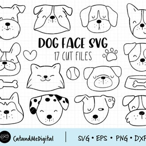 Dog face svg Puppy svg Dog svg Outline animal svg Dog lover svg Doodle animal svg Animal clipart Pet face svg Puppy cut files Dog shirt Dxf