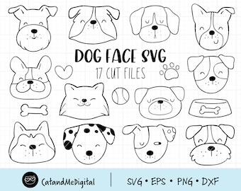 Dog face svg Puppy svg Dog svg Outline animal svg Dog lover svg Doodle animal svg Animal clipart Pet face svg Puppy cut files Dog shirt Dxf