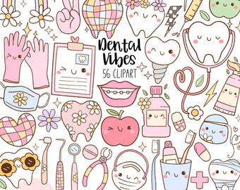 Dental vibes clipart Groovy pink dental png Medical png Dental life png Positive vibes png Dental assistant png Health care Dental gift png