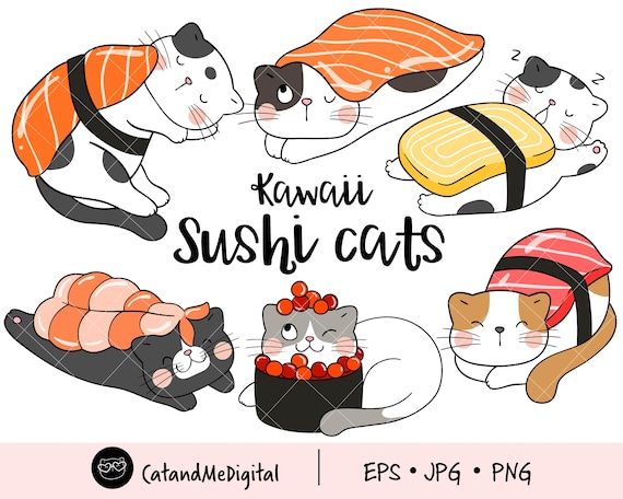 かわいい寿司猫のクリップアート 猫のpng 子猫のクリップアート 日本の