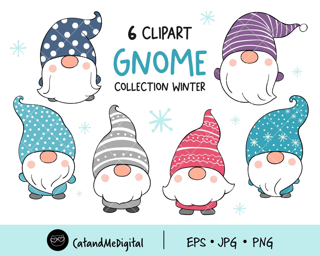 Cute Gnome Winter Clipart Winter Clipart Gnome Clipart Gnome Vector