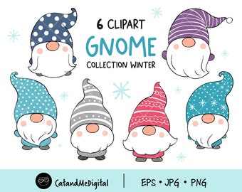 Cute Gnome Winter clipart Winter clipart Gnome clipart Gnome vector Digital gnome Cute gnome Gnome png  Gnome illustration,EPS PNG Clipart