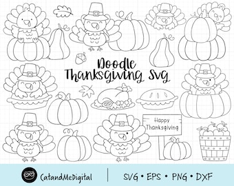 Doodle thanksgiving svg Outline turkey svg Thanksgiving svg Turkey clipart Turkey svg Autumn clipart Fall pumpkin svg Digital stamp svg