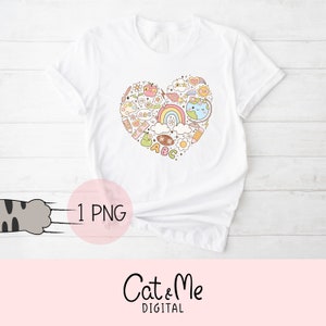 Doodle teacher heart png Groovy teacher png Teacher life png Teacher clipart Teacher sublimation Back to school png Teacher gift shirt png image 3