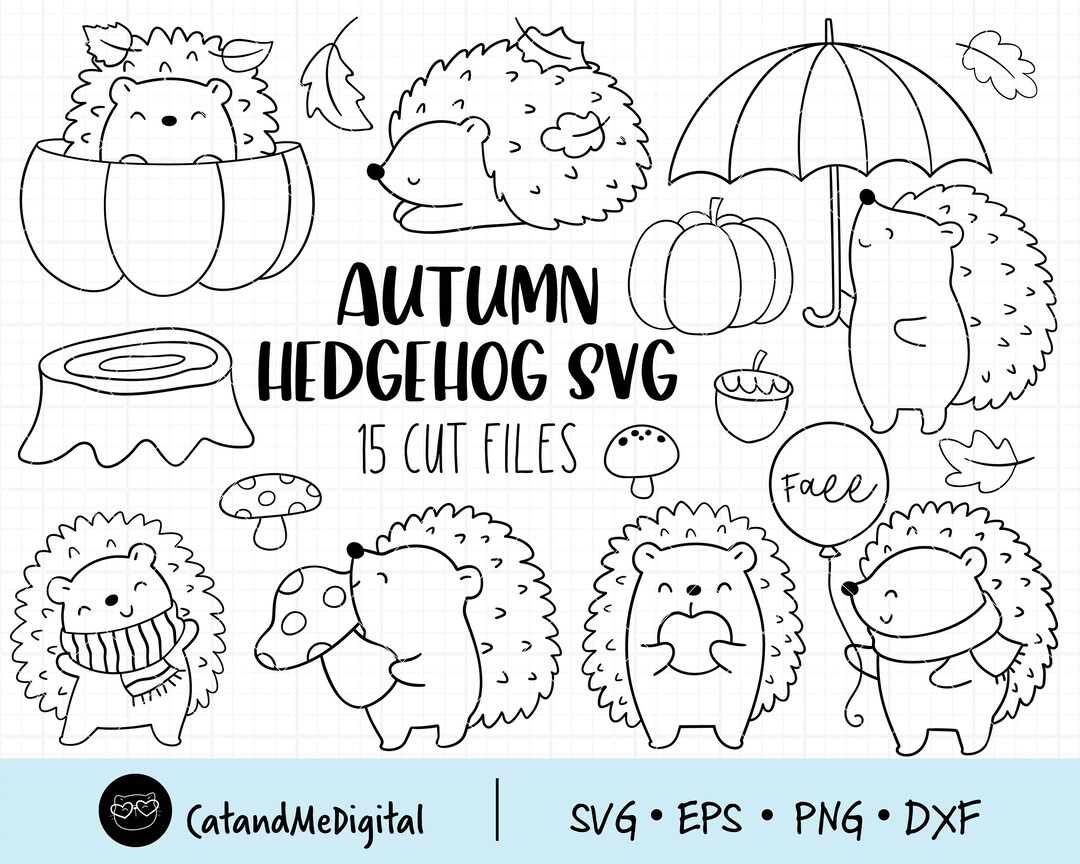 Autumn Hedgehog Svg Hedgehogs Clipart Fall Autumn Svg Fall Clipart ...