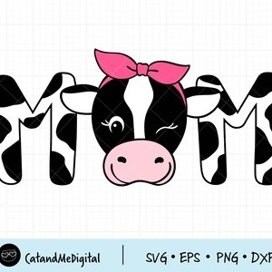Krowa twarz svg Krowa z bandaną svg Krowa mama svg Krowa clipart Cowgirl svg Krowa koszulka Clipart zwierząt gospodarskich Kokarda krowy svg Pliki do cięcia koszuli rolniczej