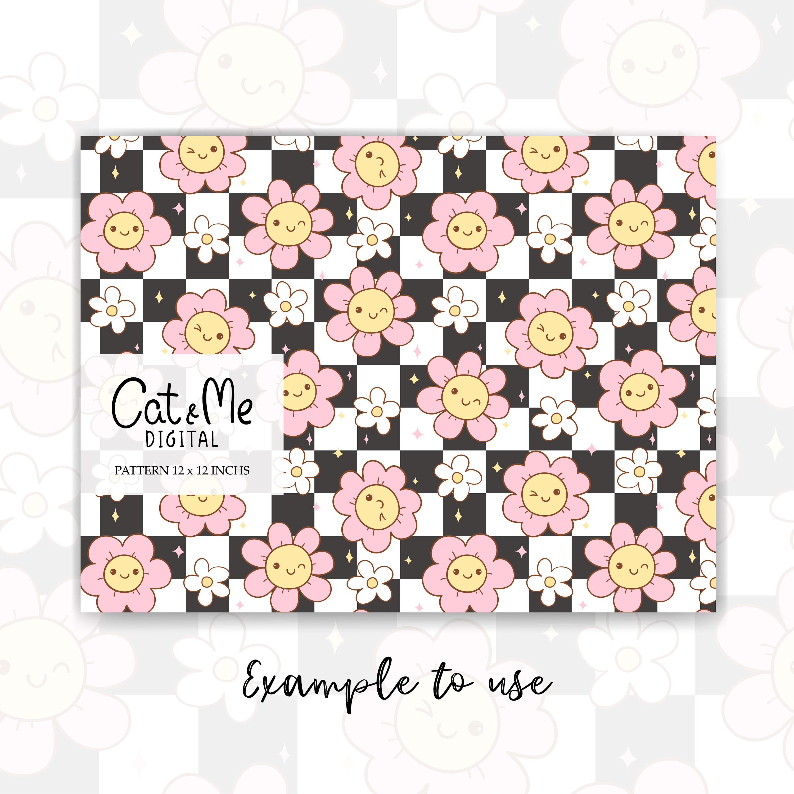 Checkered Flowers Seamless Pattern Retro Daisy Seamless Spring Flower checkered-flowers-seamless-pattern-retro-daisy-seamless-spring-flower