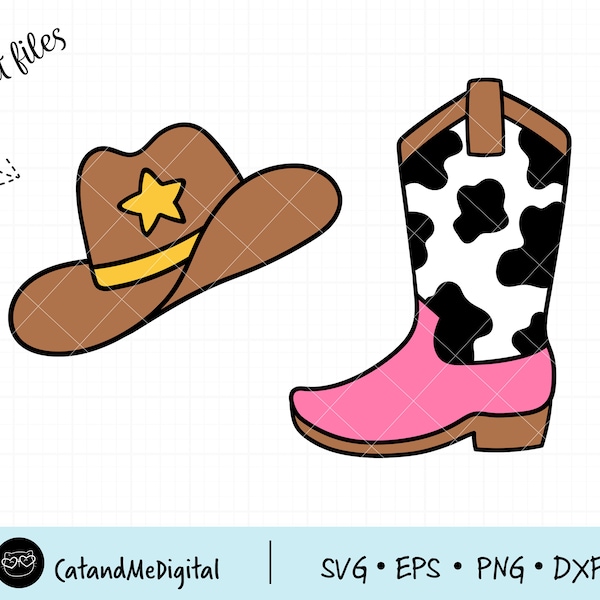 Cowgirl boots svg Cowboy hat svg Cowgirl clipart Cowgirl svg Boots svg Western girl T-shirt farm Country boots svg Birthday gift svg dxf