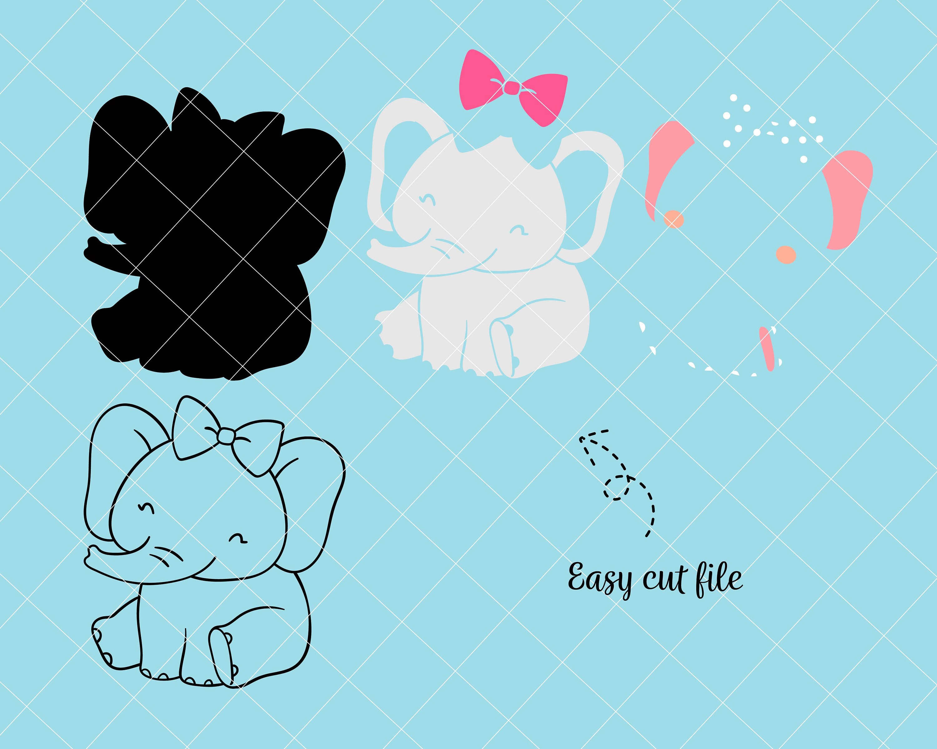 Free Free 87 Baby Elephant With Bow Svg SVG PNG EPS DXF File