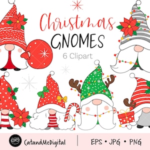 Gnomes de Noël clipart Noël clipart Nouvel An clipart Nordic gnome Winter clipart Holidays clipart scandinavian gnomes Printable gnome