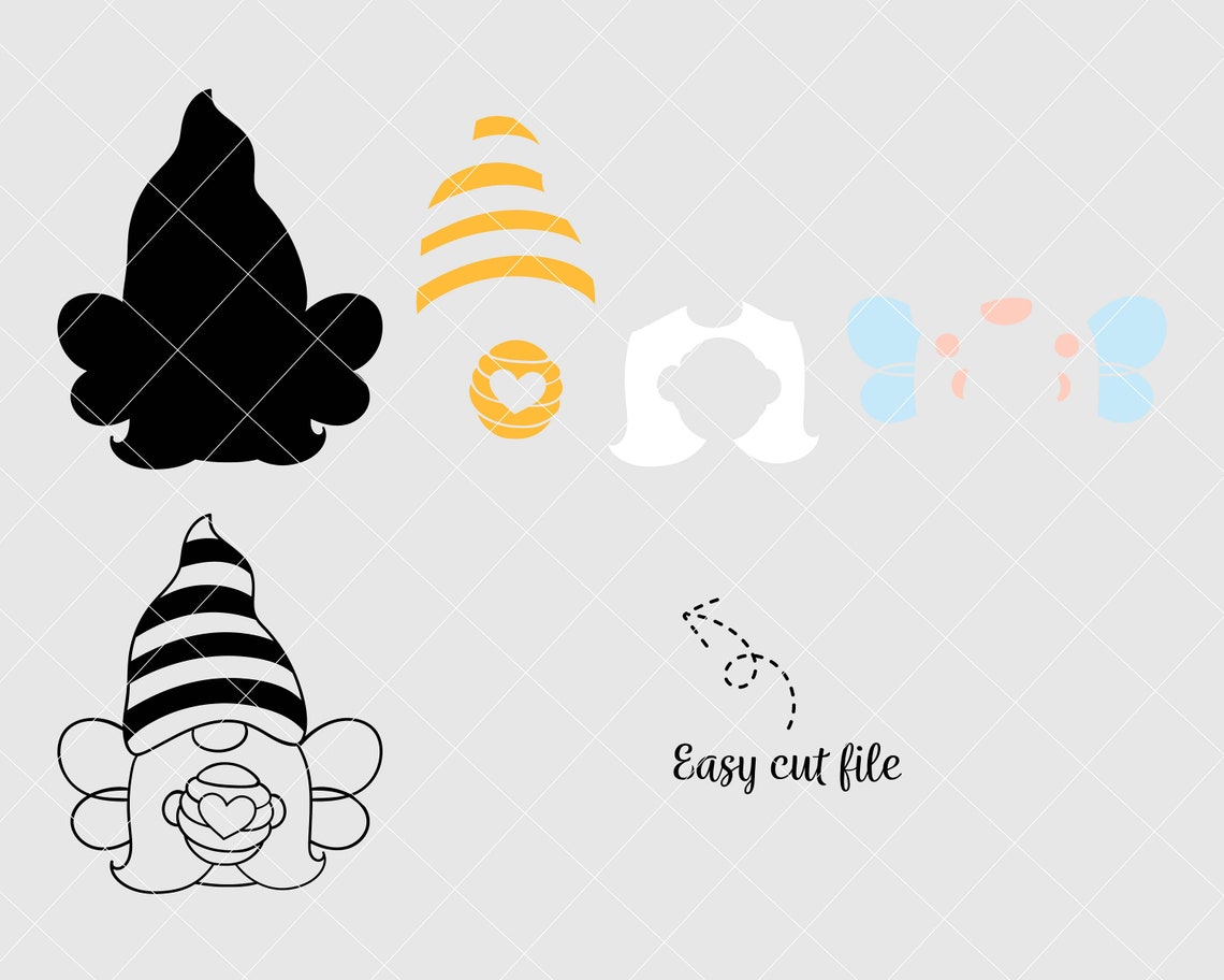 Bee Gnome Svg Honey Svg Spring Svg Summer Clipart Bumble Bee Gnome ...