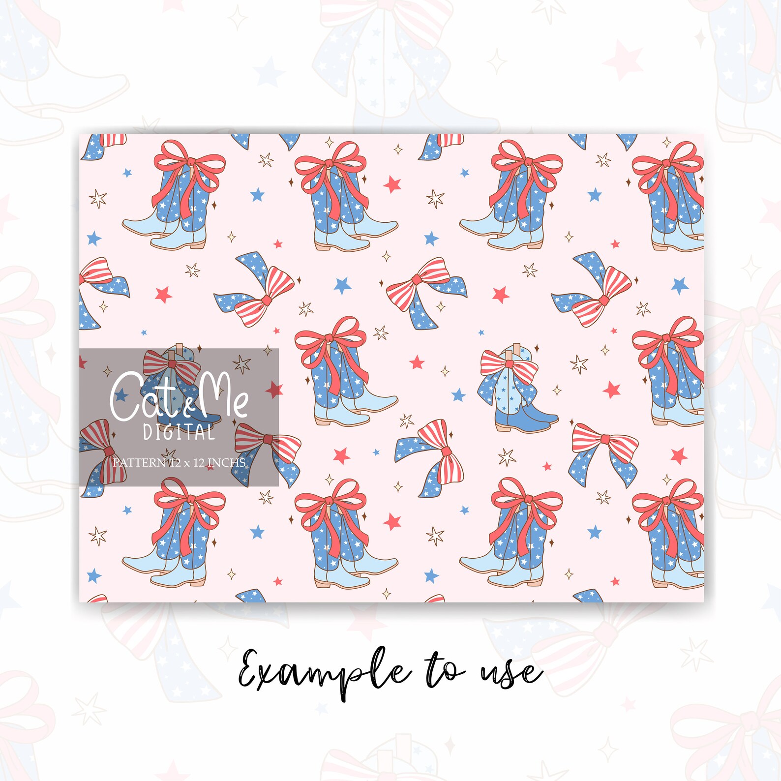 Coquette Fourth of July Pattern Cowgirl Boots Seamless 4th of July ...