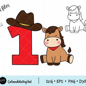 Horse number birthday svg 1st birthday svg Horse clipart Animal farm svg Kids shirt svg Cowboy horse svg Birthday gift Birthday party svg