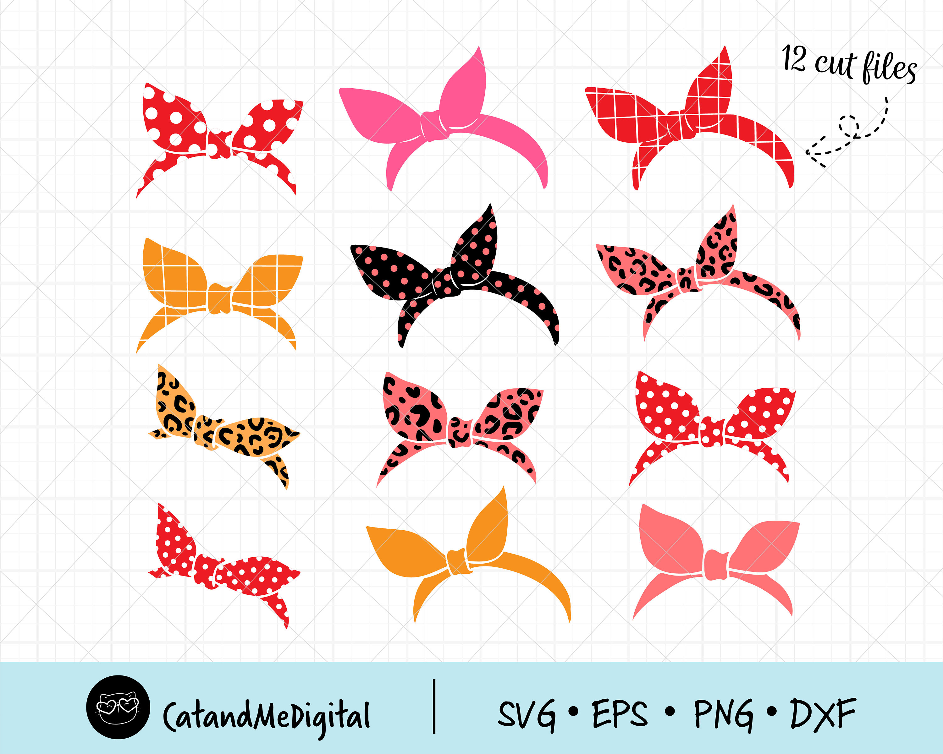 Bundle Bandana Svg Cut Filecricutcutting Fileshair Bow Etsy