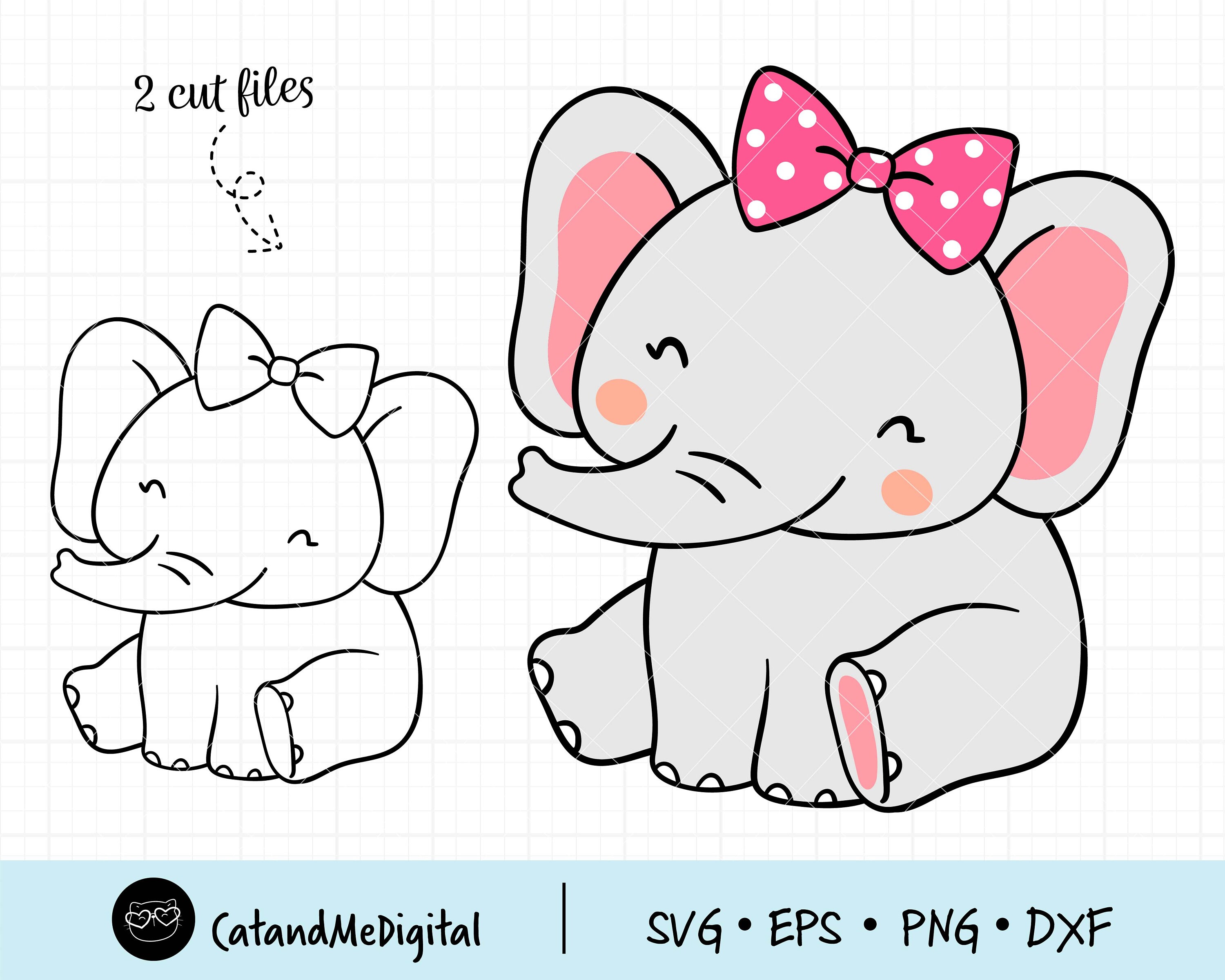 Free Free 87 Baby Elephant With Bow Svg SVG PNG EPS DXF File