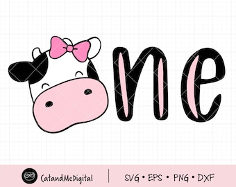 Cow girl birthday svg Cow one svg Birthday girl clipart Kid cow svg Kids cut file Cow one T- shirt Farm animal clipart Farm shirt cut files