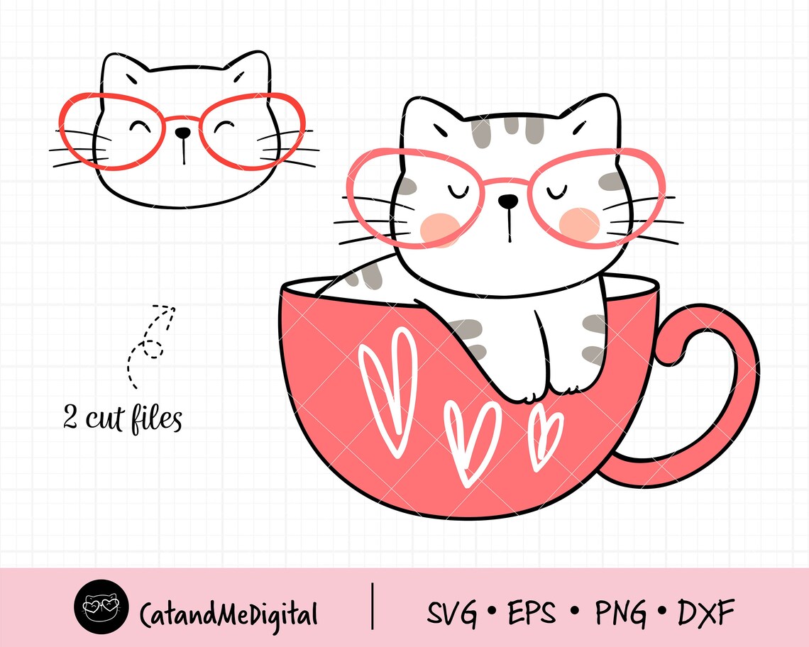 Cute Cat Valentine Svg Valentine Cat Svg Valentine Clipart Cat - Etsy