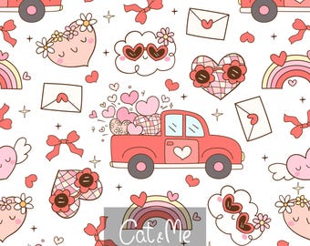 Groovy valentines seamless pattern Retro valentine seamless Valentine repeating pattern Hippie love sublimation Valentine day digital paper