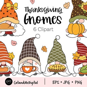Thanksgiving gnomes clipart Autumn clipart Fall clipart Nordic gnome Scandinavian gnomes Printable gnomes Pumpkin pie Coffee Doodle art PNG