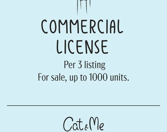 Licence d'utilisation commerciale pour 3 cliparts - 1000 unités