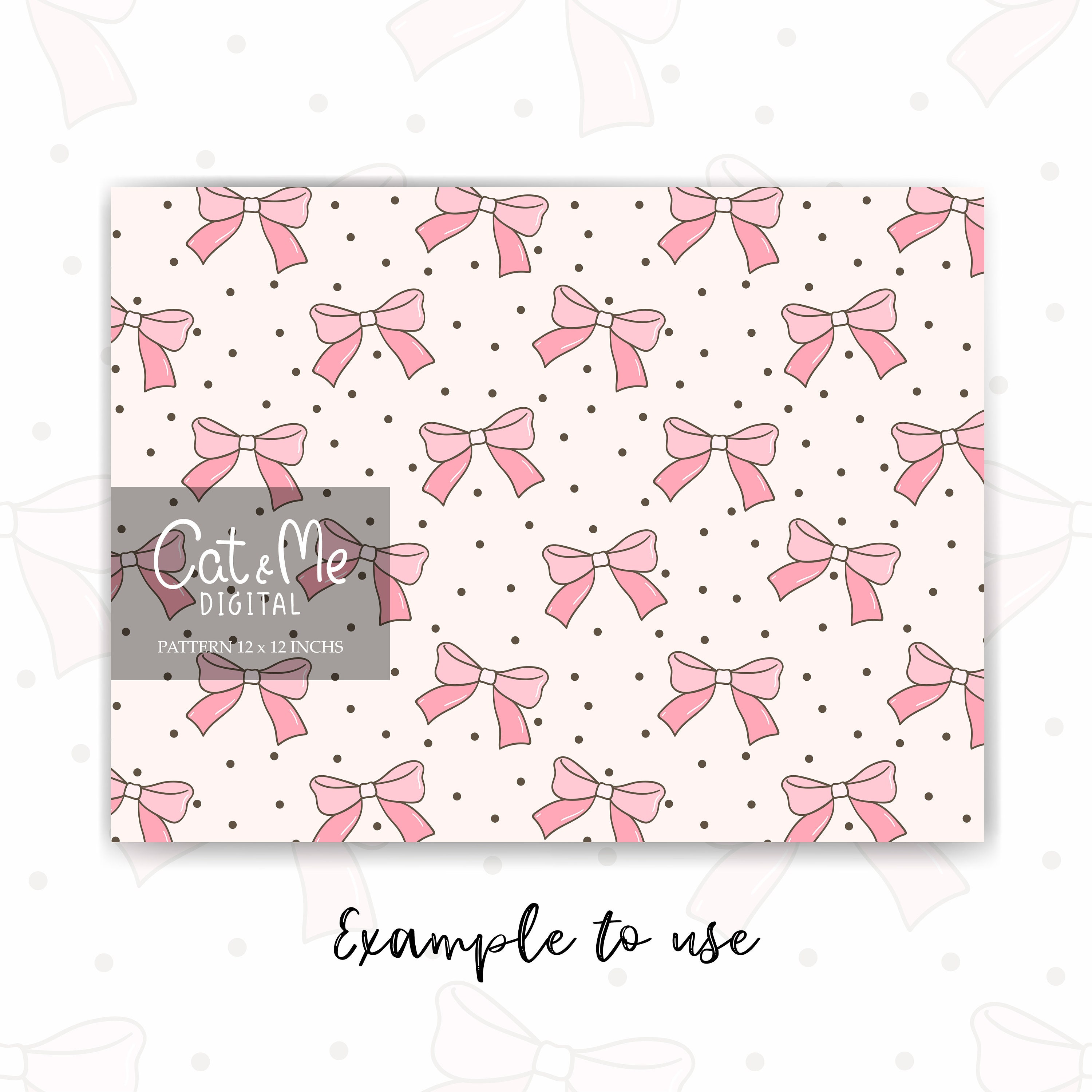 Pink Coquette Bows Pattern Ribbon Seamless Soft Girl Pattern