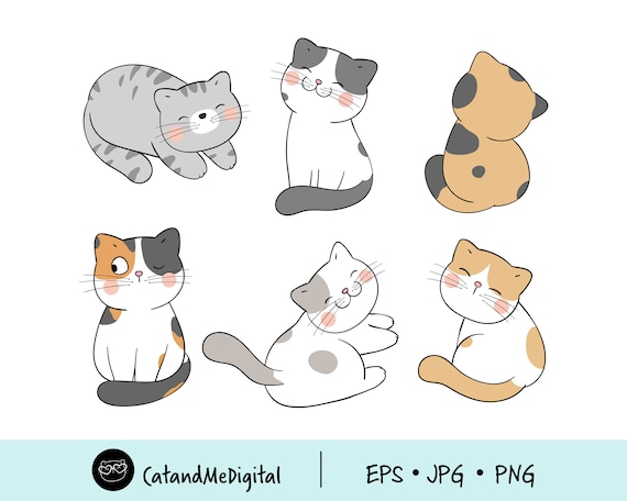 Cute Cats Embroidered Stickers Graphic by Digital Xpress