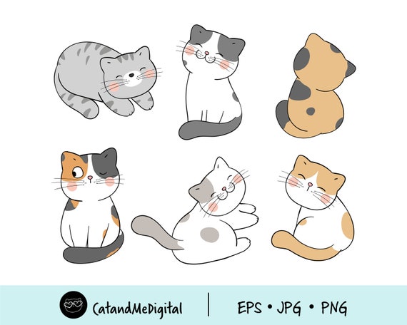 Cute Cats Embroidered Stickers Graphic by Digital Xpress