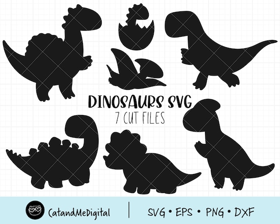 Dinosaur silhouette svg Kids dinosaur svg Dinosaur bundle svg | Etsy
