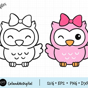 Baby owl svg Owl girl svg Baby shower svg Sweet owl svg Baby animal clipart Owl outline svg Girl shirt cut file Silhouette Cricut Png Dxf