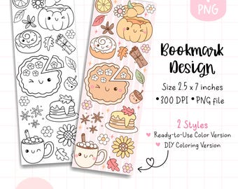 Pumpkin spice bookmark png, Autumn treats bookmark, Fall autumn bookmark, Fall aesthetic bookmarks, Fall cookies bookmark, Autumn books gift