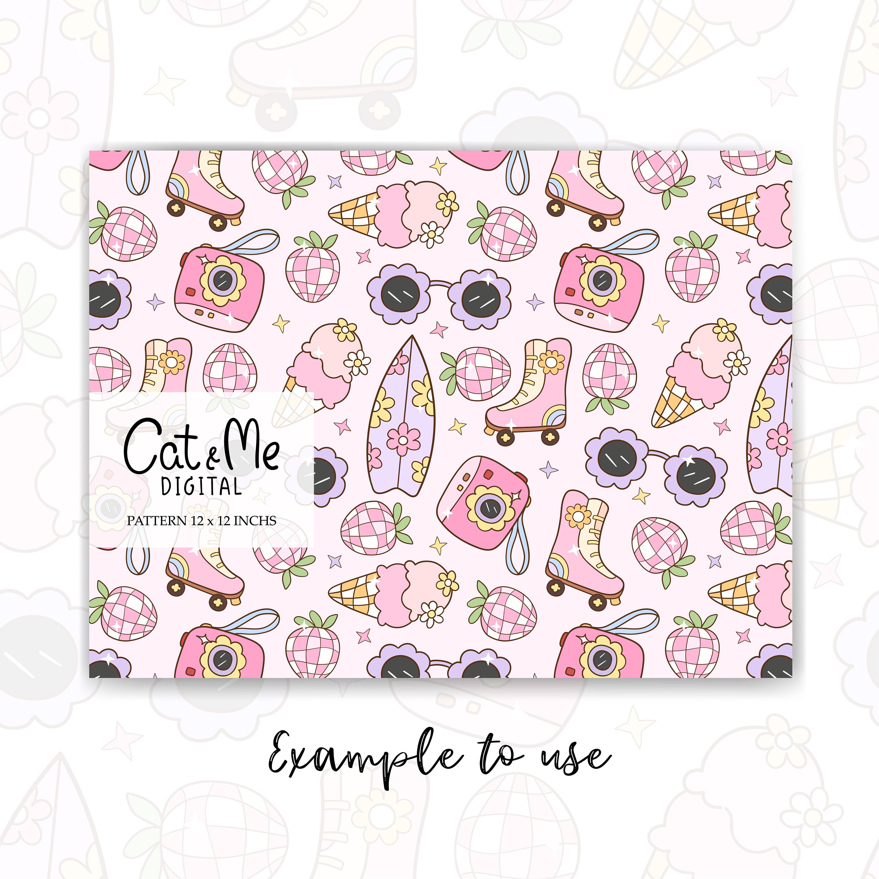 Groovy Summer Seamless Pattern Retro Summer Seamless Summer Repeating ...