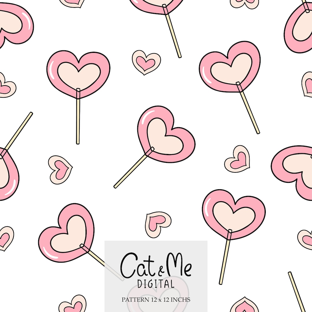 Lollipop Heart Print Pattern Automatic Foldable Umbrella