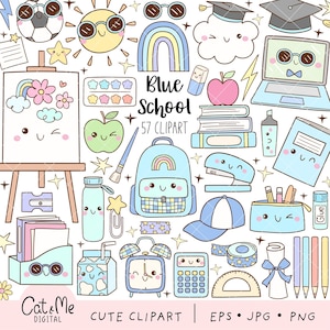 Blue school clipart Boy back to school Teacher clipart Education clipart Books Apple Pencil png Classroom decor png School supplies png