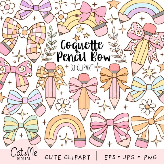 Coquette pencil bow clipart Groovy disco pencil png Back to school png School vibes png Pastel school Teacher pencil png School life png