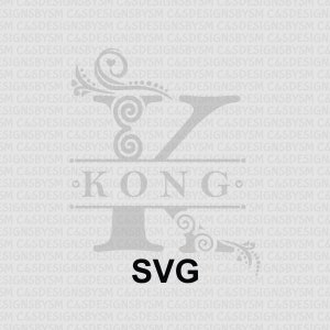 Monograma dividido do clã Hmong Kong/Koo SVG