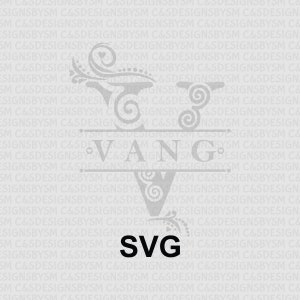 Hmong Vang/Vaj/Vaaj Clã Dividido Monograma SVG