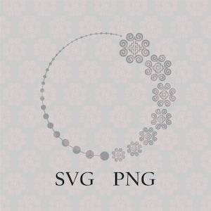 Hmong Inspired Circle Frame SVG PNG - CF3