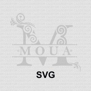 Monograma dividido do clã Hmong Moua/Muas SVG