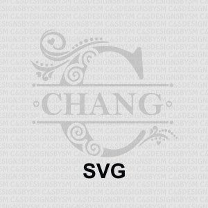 Hmong Chang/Cheng/Tsheej Clan Split Monogram SVG
