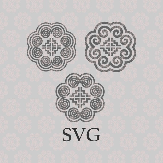 Hmong Motif Elephant Foot Print Set Set of 3 Etsy